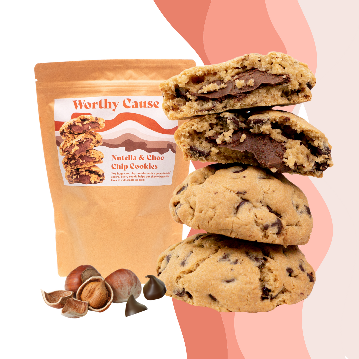 Nutella Choc Chip Cookies 125g 2-Pack