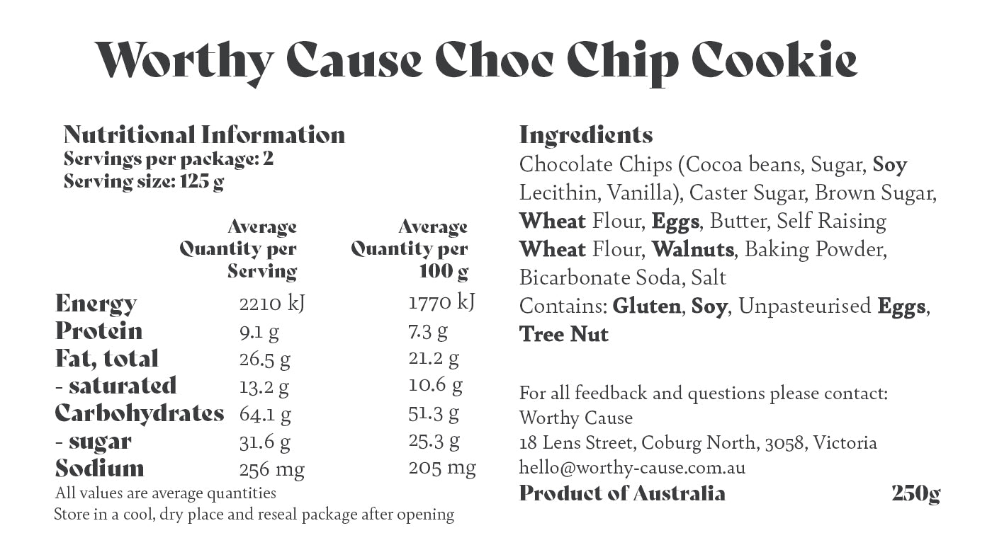 Choc Chip Cookies 125g 2-Pack