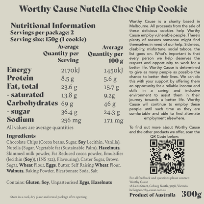Nutella Choc Chip Cookies