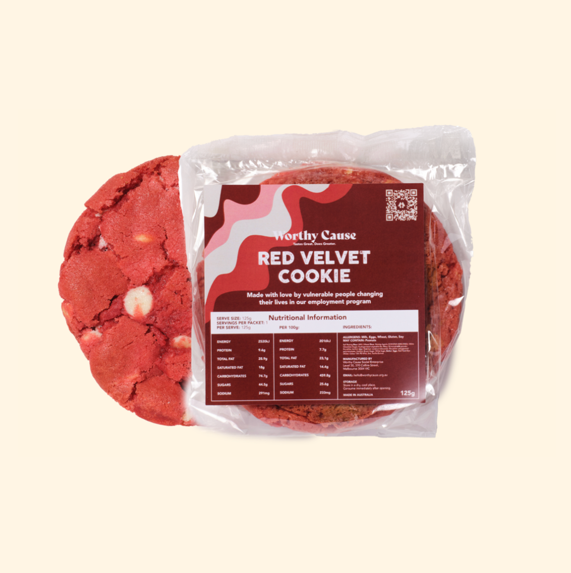 Red Velvet Cookies 125g Individual Serve